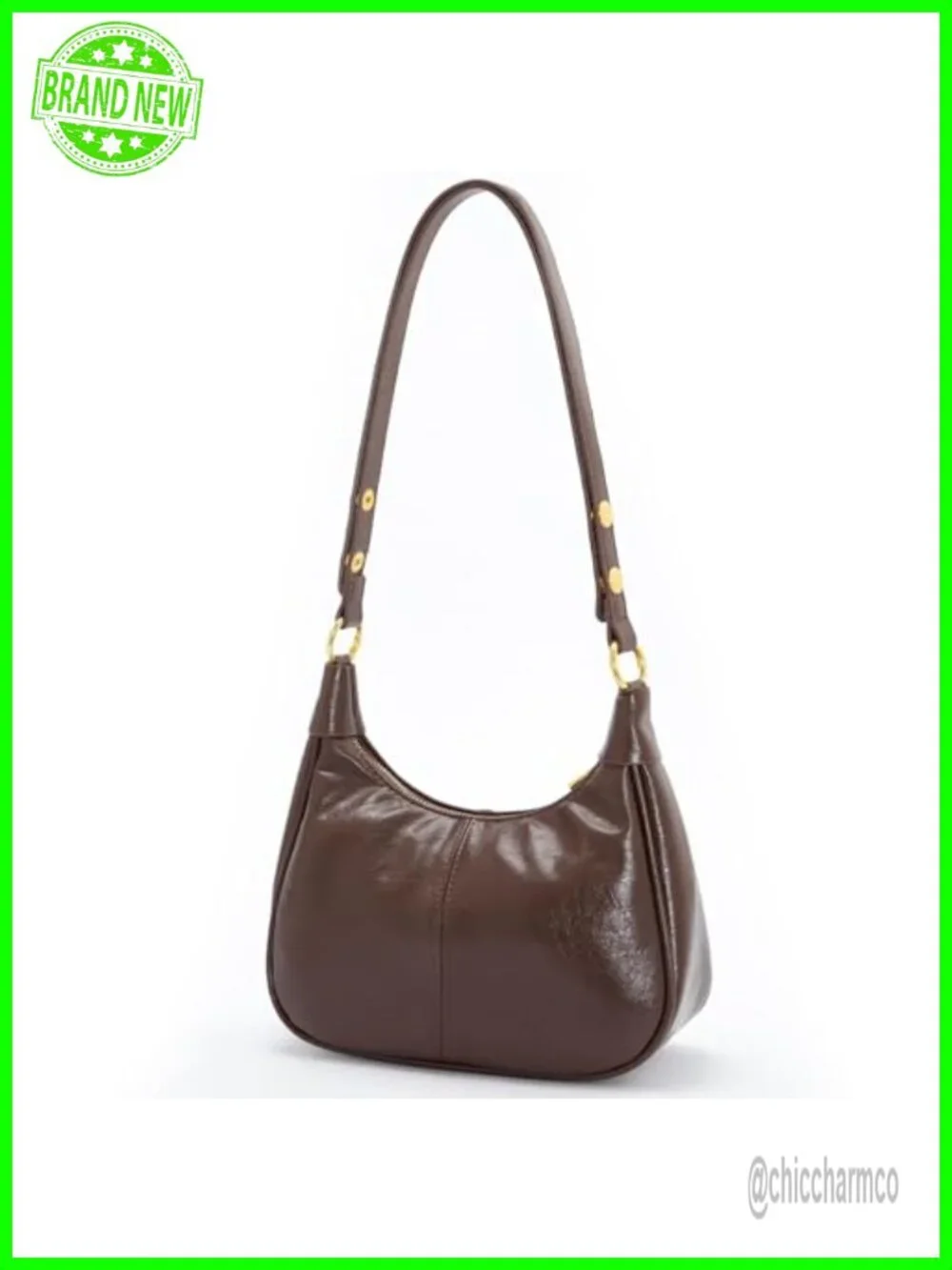 Faux Leather Crescent Hobo Bag Shoulder Purse Adjustable Strap ZIP